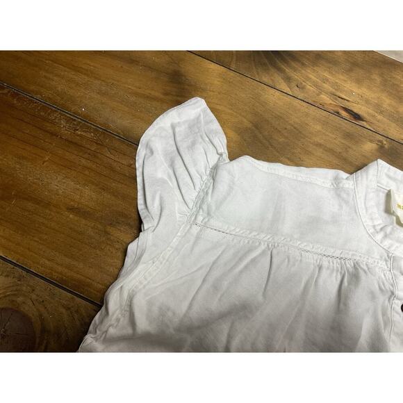 Maeve By Anthropologie Henley Linen Blend White Tunic Lagenlook Size XS - Picture 2 of 10